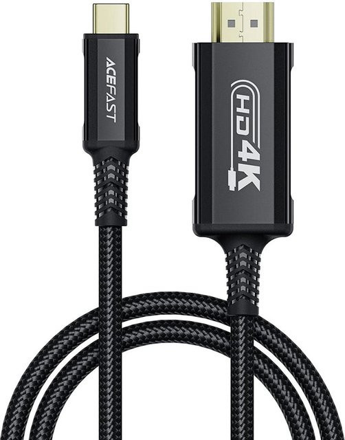 Acefast C1-10 USB-C auf HDMI Audio- und Videokabel in Schwarz, Länge: 1,8 m - Bild 1
