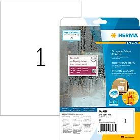 HERMA Folienetiketten Spezial, weiß, A4, 25 Blatt, für Laser, Kunststoff - Bild 1