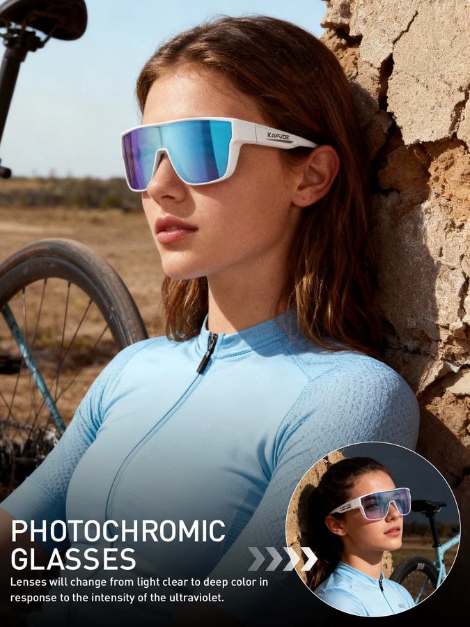 KAPVOE Fitover-Sonnenbrille, quadratisch, Vollrand, weiß, Unisex - Bild 2