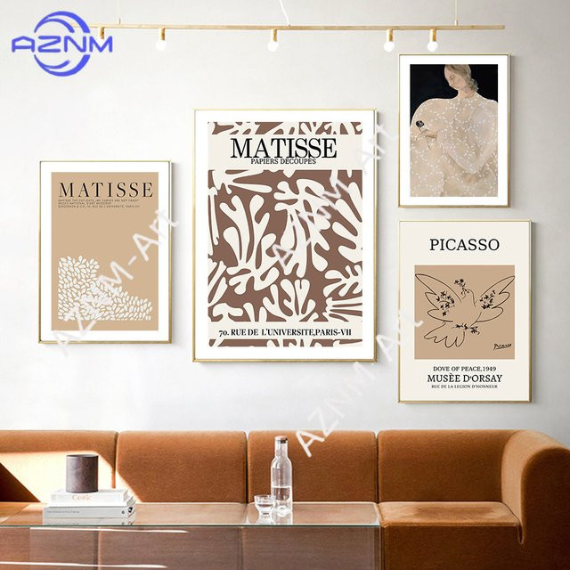 KAYOU Abstrakte Matisse Wandkunst Leinwandgemälde im Bauhaus-Stil für deine Wohnzimmerdekoration - Bild 1