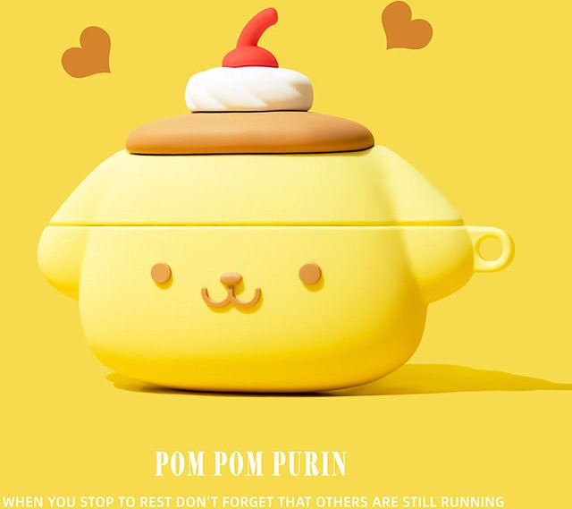 Sanrio Silikon Schutzhülle für AirPods Pro in Gelb mit Haken - Bild 1