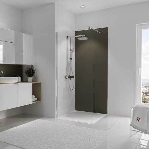 Schulte ExpressPlus Duschrückwand DecoDesign Aluminium in Beige mit Fliesenoptik B/H: 90 x 210 cm - Bild 2