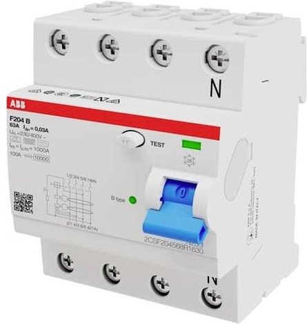 ABB FI-Schutzschalter F204B-63/0,03 RCD 63A 400V in Weiß - Bild 1