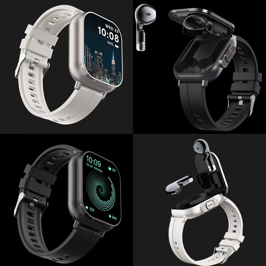 CHAONB 2-in-1 Smartwatch und TWS Bluetooth Headset mit Anruffunktion und Gesundheitsüberwachung in Schwarz oder Silber - Bild 4