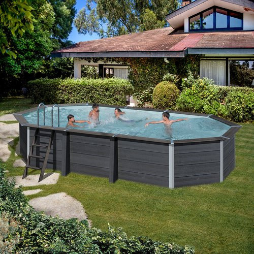 GRE Avantgarde Ovalpool aus Composite in Grau, B/T/H: 386 x 664 x 124 cm - Bild 3