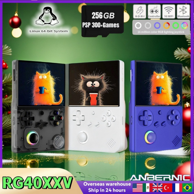 Anbernic RG40XXV Handheld Retro-Spielekonsole mit 4.0 Zoll IPS Display in Weiß - Bild 1