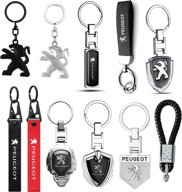 Schlüsselanhänger Peugeot, Metall/Leder, Unisex - Bild 1