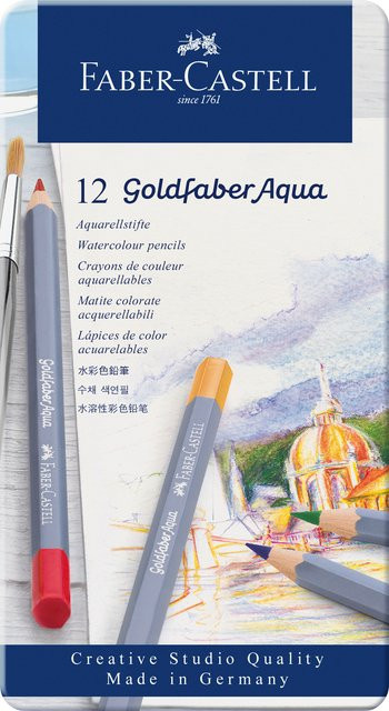 Faber Castell Goldfaber Aqua Aquarellstifte im Metalletui, Multicolor - Bild 1