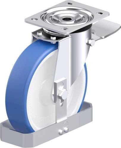 Blickle L-POTHS 200XR-ST-FS Stahlblech-Lenkrolle in Blau mit Stahlgehäuse, Rad-Durchmesser: 200 mm, Tragfähigkeit: 400 kg - Bild 1