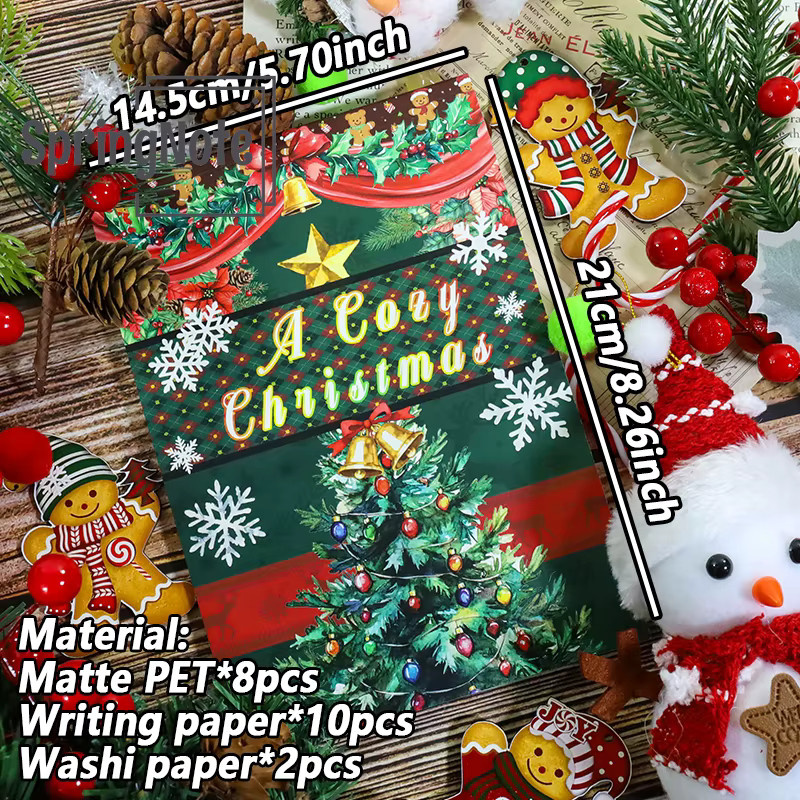Weihnachtsaufkleberbuch mit 20 Blättern aus Washi und PET für Scrapbooking und Journaling, Mehrfarbig - Bild 2