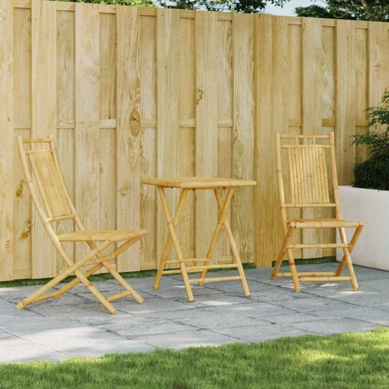 3-tlg. Bistro-Set aus Bambus von vidaxl in Natur Braun - Bild 1