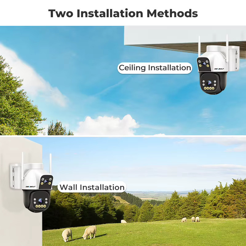 GENBOLT 4G AOV Solarbetriebene Überwachungskamera für den Außenbereich, kabellose LTE-CCTV-Kamera mit SIM-Karte, 3MP+3MP Dual-Linse, 15600mAh Akku, Weiß - Bild 7