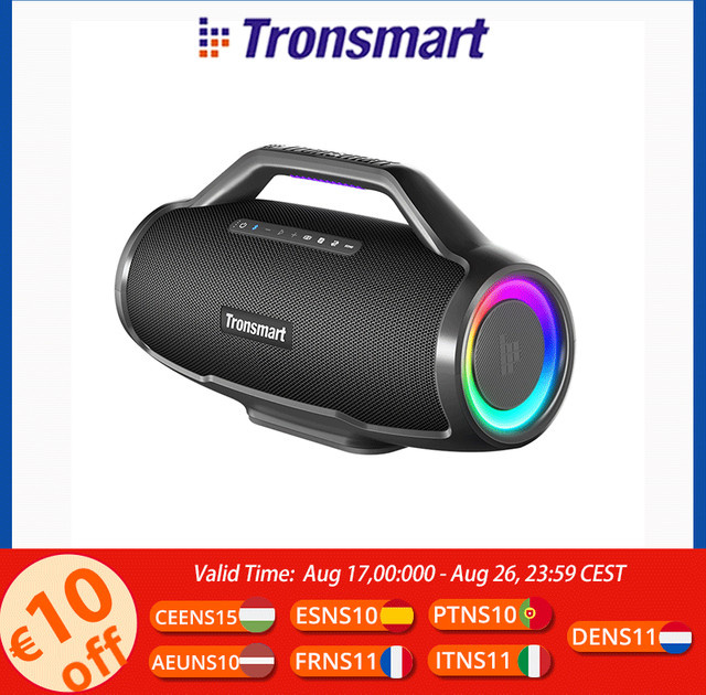 Tronsmart Bang Max Bluetooth-Lautsprecher in Schwarz mit 130 W Leistung, Gitarren- und Mikrofoneingang sowie App-Steuerung - Bild 1