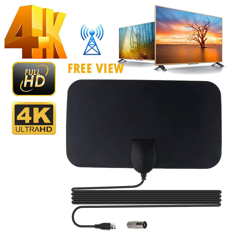 Mrgabwte TV Digital Box Antennenverstärker High-Gain HD Flache Innenantenne in Schwarz für Auto, Wohnmobil und Smart-TV - Bild 3