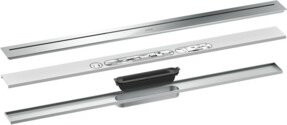 Hansgrohe Duschrinne Drain als Fertigset in Chrom, linearer Ablauf für freistehende Installation, Breite: 90 cm - Bild 1