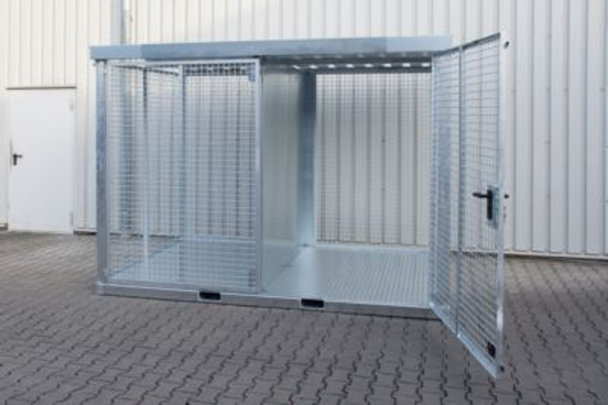 Bauer Südlohn Gasflaschen-Container GFC-E/T M5 aus Stahl, silber, L 313,5 cm x B 217 cm x H 226 cm - Bild 2