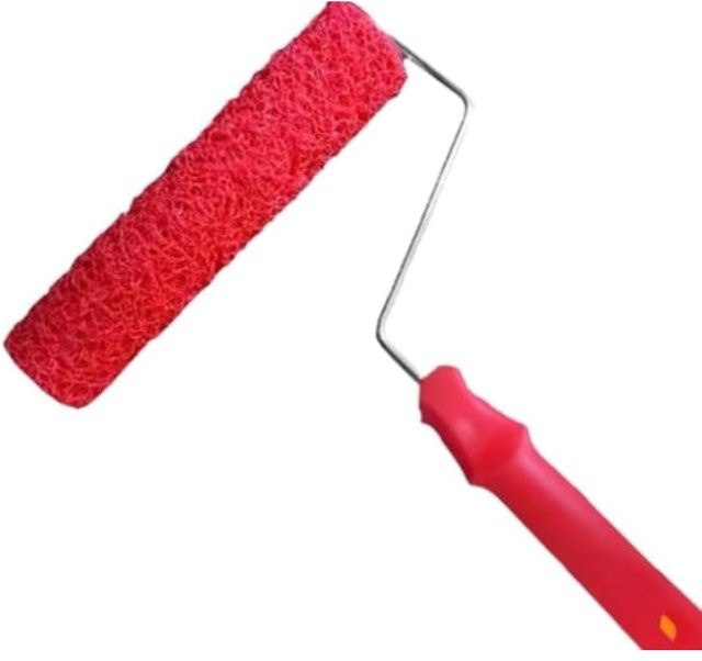 Hochwertige Wandbürste zum glatten Verputzen und Erstellen von Texturmustern als Spachtelroller in Rot - Bild 1