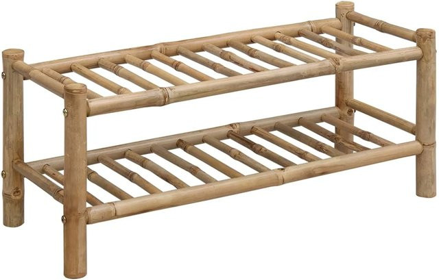 vidaXL Schuhregal aus Bambus in Natur mit Stauraum für den Flur, B/T/H: 68 x 28 x 30 cm - Bild 1
