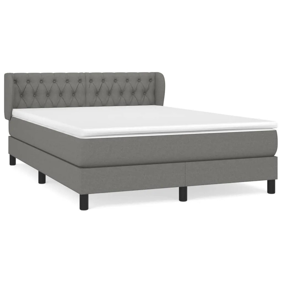 vidaXL Boxspringbett Hybrid mit Matratze und Taschenfederkern, Dunkelgrau, B/T/H: 140 x 200 cm - Bild 2