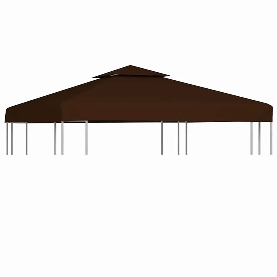 vidaXL Pavillon-Dachplane mit Kaminabzug aus PVC-beschichtetem Polyester, Braun, B/T: 300 x 300 cm - Bild 2