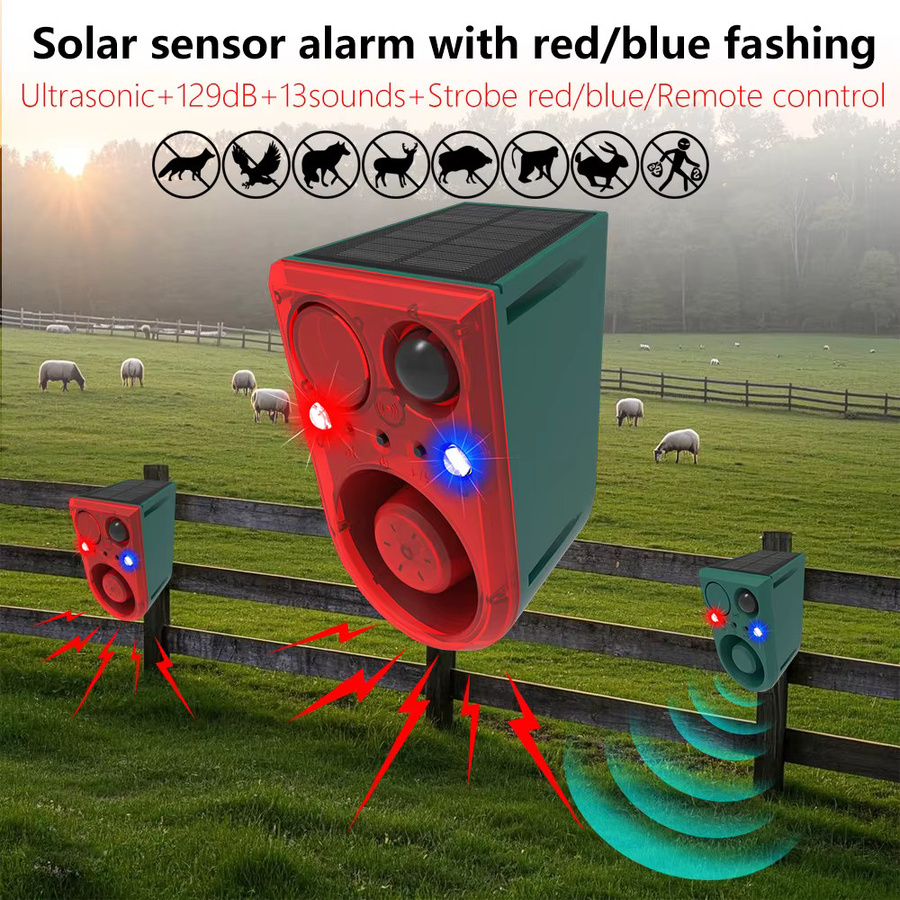 Sola Solar Tiervertreiber mit Infrarot-Bewegungssensor und Alarmlicht in Rot, wasserdicht für den Outdoor-Einsatz - Bild 2