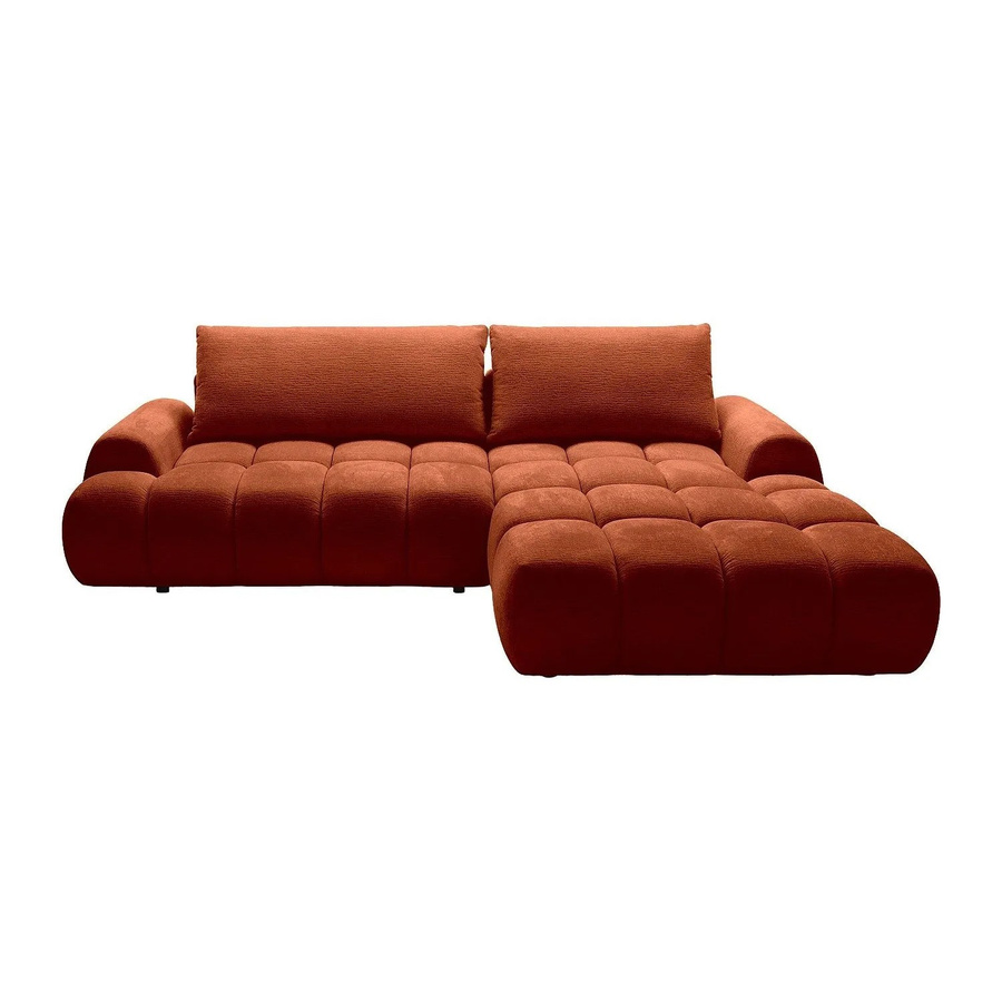 Vente-unique Schlafsofa Farneta in L-Form mit Polsterung und Schlaffunktion, Farbe Terracotta, Breite: 280 cm - Bild 2