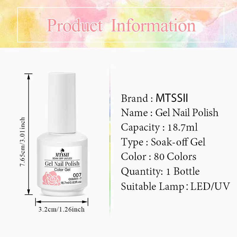 Mtssii Gel-Nagellack 2er-Set, Schwarz & Weiß, Glänzend, 18,7 ml - Bild 2