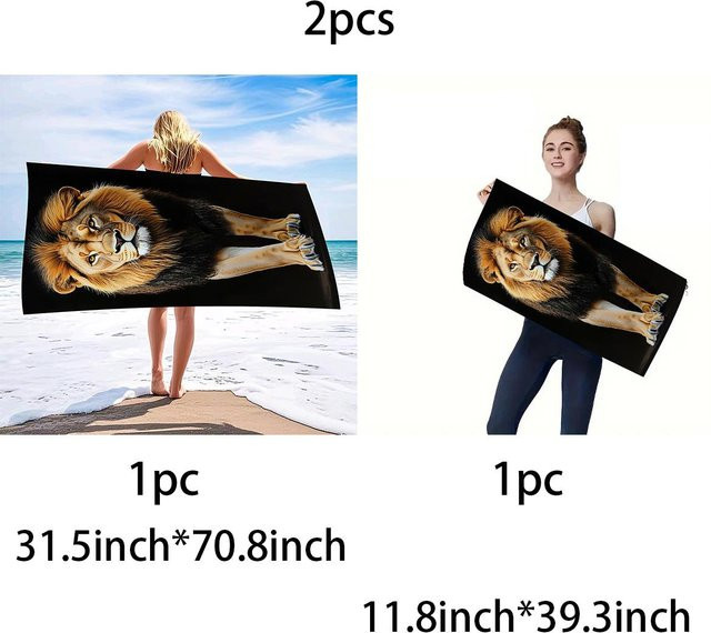 Schnelltrocknendes Mikrofaser-Strandtuch von JMG Household Supplies, personalisiertes Sporthandtuch in Multicolour, Breite: 30 cm, Länge: 100 cm - Bild 1