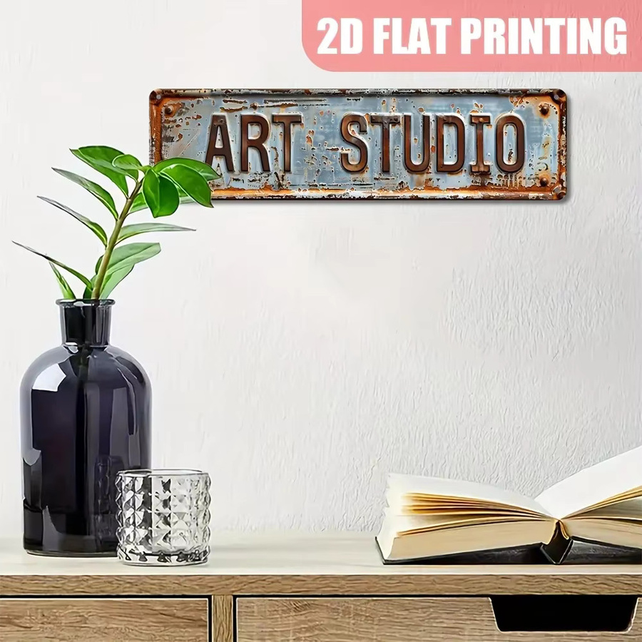 Vintage Art Studio dekoratives Metall-Wandschild Hello Young in Mehrfarbig für Innen- und Außenbereich - Bild 4