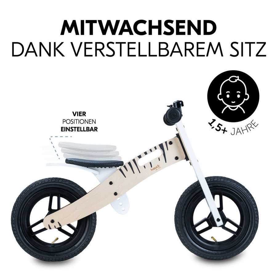 Hauck Holz-Laufrad Balance N Ride, Zebra, ab 1,5 Jahre - Bild 4