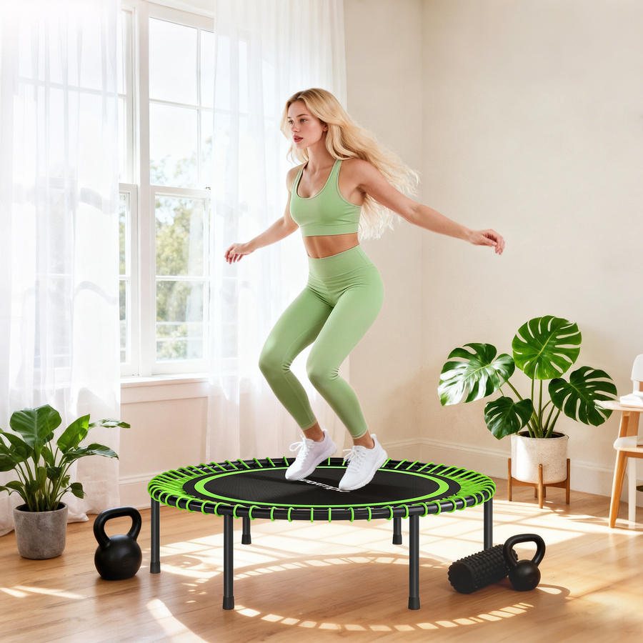 Aosom SPORTNOW Fitness-Trampolin, Ø114 cm, Grün und Schwarz - Bild 2