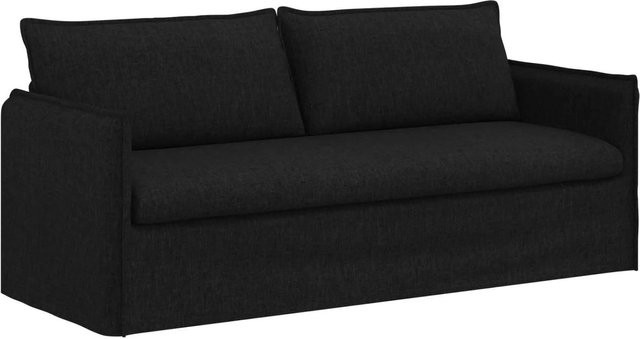 vidaXL Sofa Schwarz aus Stoff mit Metallrahmen B/T/H: 196 x 82 x 85 cm - Bild 1