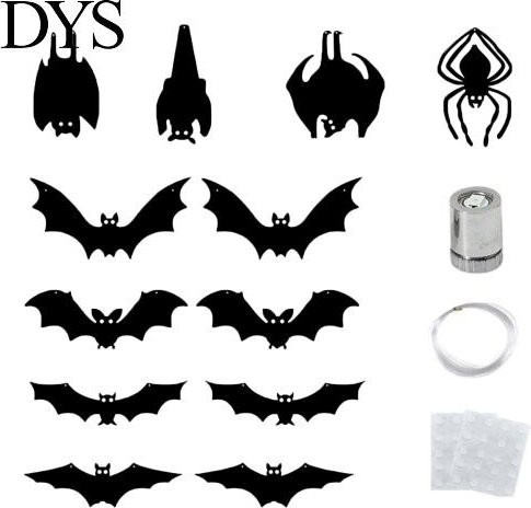 DYS Kitchen Halloween Fledermaus Dekoration, 12 Stück hängende 3D Fledermäuse mit leuchtenden Augen in Violett und Schwarz - Bild 1