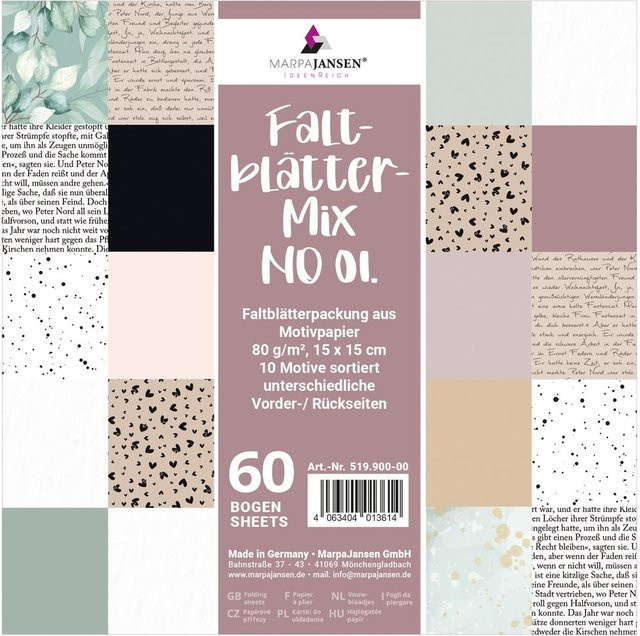MarpaJansen Faltblätter-Mix Natural Multicolor B/H: 15 x 15 cm - Bild 1