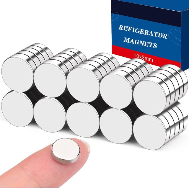 Runde Magnete von U-POLEMAG in Silber, Durchmesser: 10 mm, Höhe: 3 mm - Bild 1