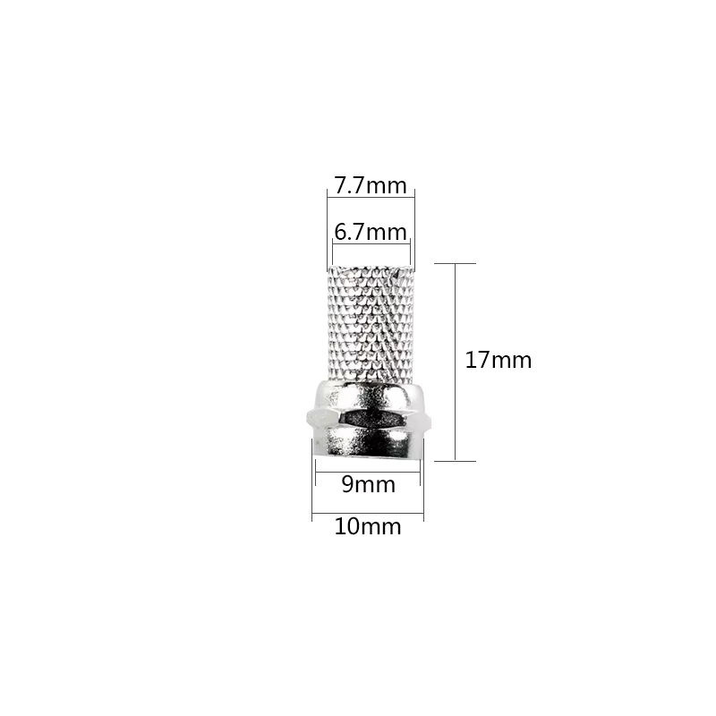 50er Set Kupfer Twist On RG6 F Typ Koaxialkabel Stecker in Silber für TV und Satellit - Bild 2