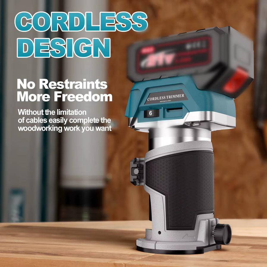 Makita Bürstenloser Elektrischer Trimmer für Holzbearbeitung, Fräsmaschine zum Gravieren und Schlitzen, kompatibel mit Makita 18V Akku - Bild 4