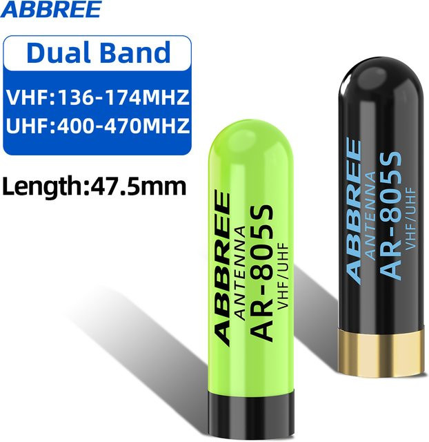 ABBREE AR-805S Mini SMA-Male Dualband 144/430MHz Hochleistungsantenne für Retevis RT1 RT3S RT3 RT8 RT81 TYT MD-380/UV8000D Funkgeräte - Bild 1