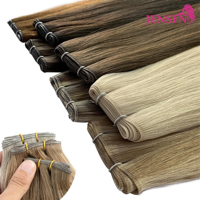 JENSFN Echthaar-Extensions, Remy, glatt, braun-blonde, Damen - Bild 1