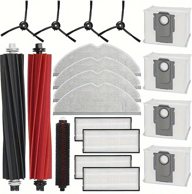 Roborock Zubehör Kit 19-teilig für S8 Pro Ultra und S8 Plus mit Dual-Gummibürsten, selbstreinigender Rollbürste und 4 Mop Pads - Bild 1