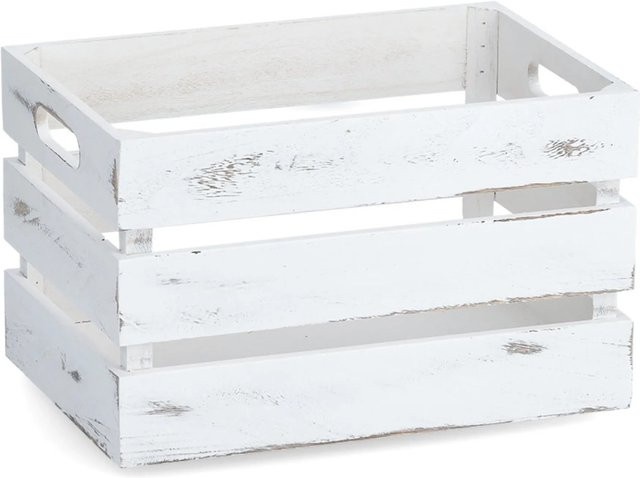 Zeller Aufbewahrungskiste aus Holz in Weiß, B/T/H: 31 x 21 x 19,5 cm - Bild 1