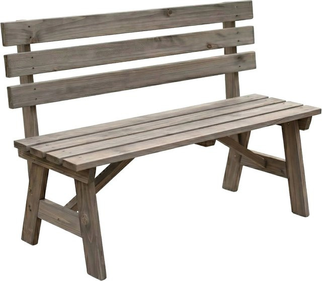 Relaxdays Gartenbank aus Tannenholz in Braun mit Rückenlehne, B/T/H: 116 x 80 x 56 cm - Bild 1