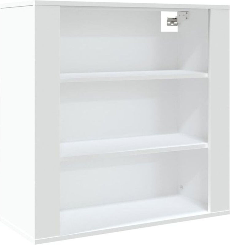 Vidaxl Wandschrank aus Holzwerkstoff in Weiß, minimalistisches Design, B/T/H: 80 x 33 x 80 cm - Bild 1