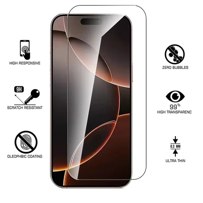 Arvin 3er-Set Gehärtetes Glas Display Schutzfolie für iPhone 16 15 14 13 12 11 Pro Max Plus Mini XR X XS in Transparent - Bild 2