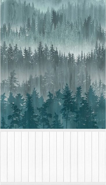 A.S. Création Vliestapete Wallpanel Wald in Blau - Bild 1