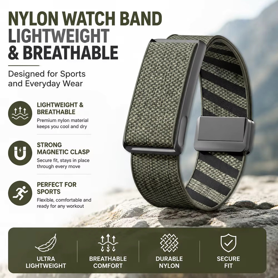 YEELUSEE Uhrenarmband Loop-Nylonband, Light grey, Unisex - Bild 1