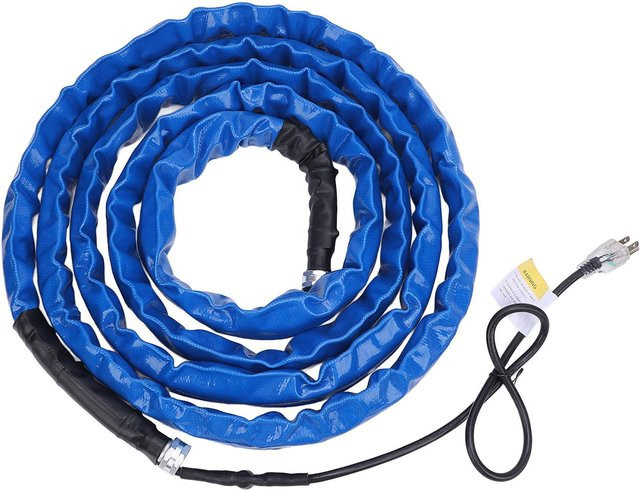 Beheizter Gartenwasserschlauch von Fishine mit Frostschutz und eingebautem Thermostat, Blau, Länge: 4,57 m, 3/4 Zoll GHT-Anschluss - Bild 1