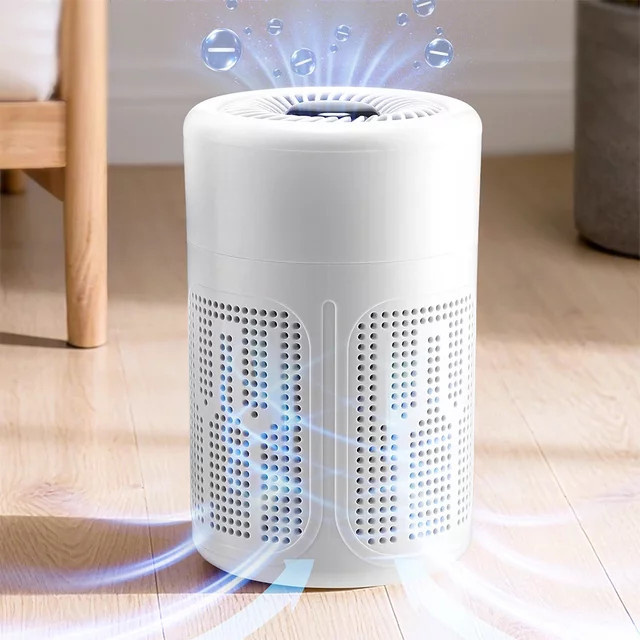 AFDEAL Mini-Desktop-Luftreiniger in Weiß mit HEPA-Filter, Ionen-Technologie und Dufttablett - Bild 1