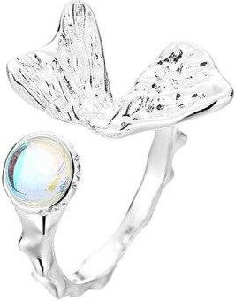 Ring Schmetterling, Opal, Zinklegierung, Weiß, Damen - Bild 1