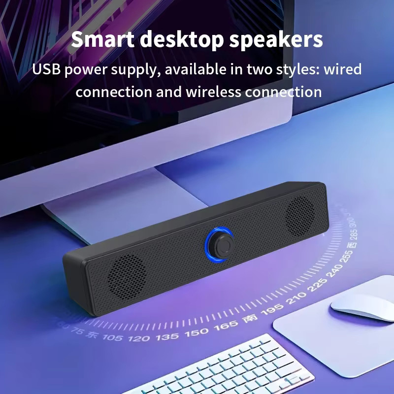 Salange Desktop-Doppellautsprecher in Schwarz mit 3D-Stereo-Sound, Bluetooth und AUX, USB-betrieben für Laptop und Fernseher - Bild 2